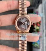 Swiss Clone Rolex Datejust Ladies Watch 28mm - Rose Gold Grey Dial